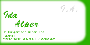 ida alper business card